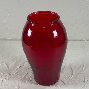 *Scarlet  Red Glass Vase